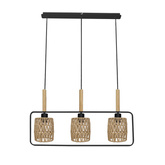 Lampa wisząca z abażurami Crown beżowe abażury potrójna do jadalni