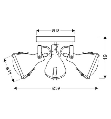 Lampa sufitowa szara regulowana 3xE14 Crodo 98-71132