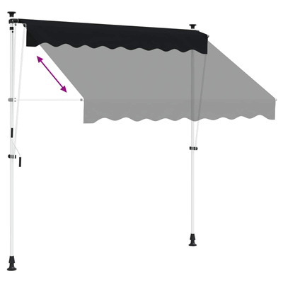 Ręczna markiza zwijana Czarny 300 cm