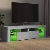 vidaXL Szafka pod TV z oświetleniem LED, szarość betonu 140x36,5x40 cm