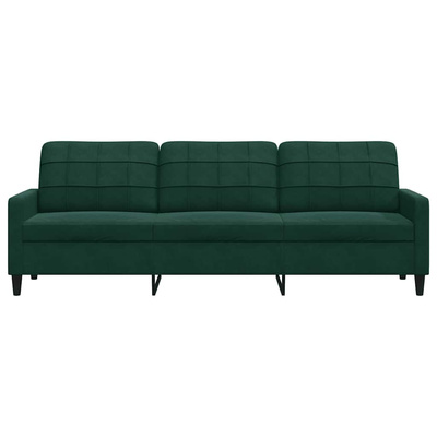 Sofa 3-osobowa, ciemnozielony, 210 cm, obita aksamitem