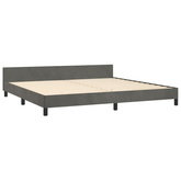 vidaXL Rama łóżka z zagłówkiem, ciemnoszara, 200x200 cm, aksamitna model standard