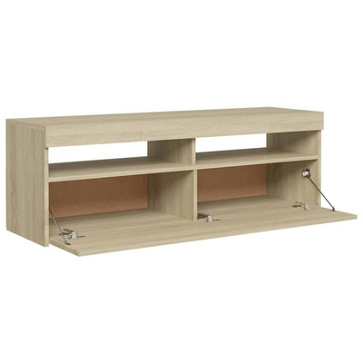 Szafka pod TV z oświetleniem LED, dąb sonoma, 120x35x40 cm vidaXL