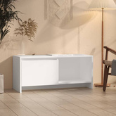 vidaXL Szafka pod TV, biała, 90x35x40 cm, materiał drewnopochodny
