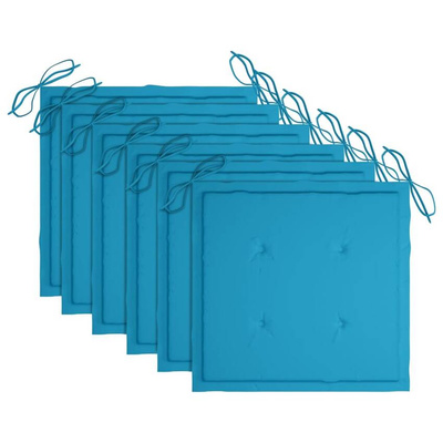 vidaXL Składane krzesła ogrodowe z poduszkami, 6 szt., drewno tekowe