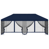 Altana z bokami 6 x 3 m niebieski Poliester i Stal 190