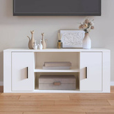 vidaXL Szafka pod TV, biała, 100x35x40 cm, materiał drewnopochodny
