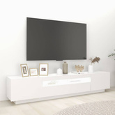 vidaXL Szafka pod TV z oświetleniem LED, biała, 200x35x40 cm