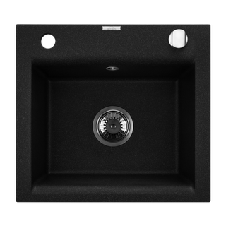 Zlewozmywak granitowy Tesaia czarny 1 komorowy  Invena