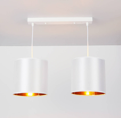 Lampa wisząca z abażurami Atlanta biała podwójna na listwie nowoczesna