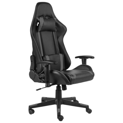 vidaXL Obrotowy fotel gamingowy, szary, PVC 20483