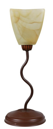 Lampka nocna Scena szklana vintage brązowa lampa stołowa E14