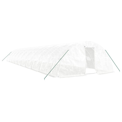 Szklarnia ze stalową ramą, biała, 100 m?, 20x5x2,3 m