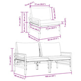 Meble Ogrodowe 2 Sztuka Antracyt 80 x 80 x 71 cm Stal