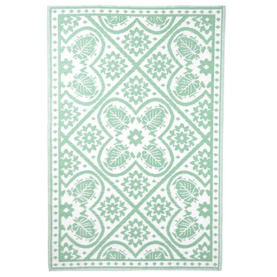 Esschert Design Dywan zewnętrzny, 182x122 cm, wzór biało-zielony