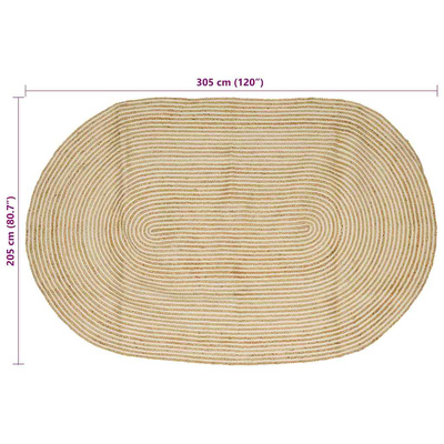 Dywany pokojowe Naturalne i białe 205 x 305 cm Juta