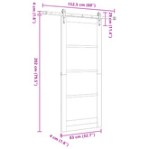 Drzwi przesuwne ORKDAL 83 x 202 cm Lite drewno sosnowe Biały