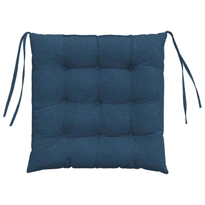 Poduszki na siedziska 4 pcs Niebieski 40 x 40 x 6 cm tkanina