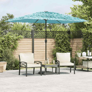 Parasol ogrodowy na stalowym słupku, niebieski, 300x200x250 cm