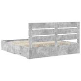 Ramka łóżka Betonowy szary 200 x 200 cm Drewno inżynieryjne