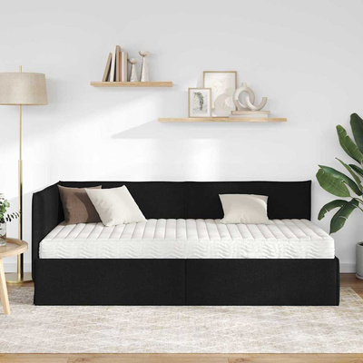 Rama Łóżka Narożnego z Materacem 2 szt. Czarny 80 x 200 cm