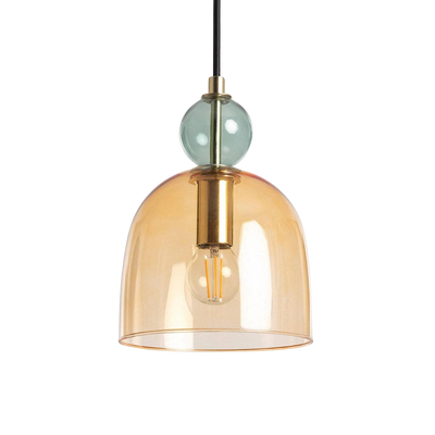 Lampa Wisząca Szklana Bursztynowo E14 15cm Abruzzo Koloreno