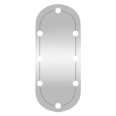 vidaXL Lustro ścienne z LED, 30x70 cm, szklane, owalne