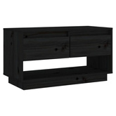 vidaXL Szafka pod TV, czarna, 74x34x40 cm, lite drewno sosnowe