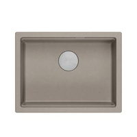 LOGAN 100 GraniteQ zlewozmywak soft taupe 59,5x45,1x21,5 cm 1-komorowy podwieszany z syfonem manualnym stal szlachetna