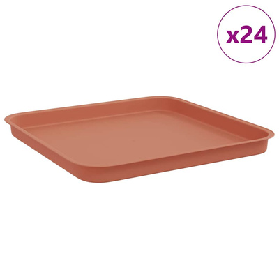 Kwadratowa Taca na Kwiaty 24 pcs Czerwony ceglasty