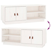 vidaXL Szafka pod TV, biała, 105x34x40 cm, lite drewno sosnowe