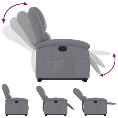 vidaXL Podnoszony fotel masujący, elektryczny, rozkładany, jasnoszary