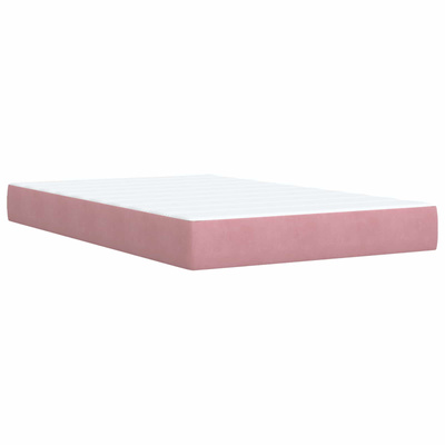 Łóżko Box Spring z materacem i LED różowy 120 x 200 cm Welur