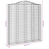 Kosze gabionowe, 2 szt, 200x30x220/240 cm, galwanizowane żelazo