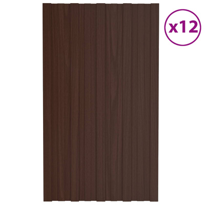 Panel dachowy 12 pcs brązowy 80 x 45 cm Stal galwanizowana