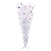 Sztuczna choinka z 150 diodami LED Biały 120 cm PVC i Stal