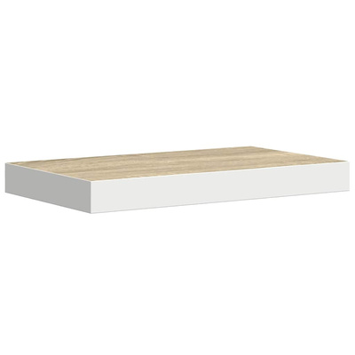 vidaXL Półki ścienne, 4 szt., kolor dębu i biel, 50x23x3,8 cm, MDF