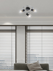 Lampa sufitowa spirala 3X40W E14 czarny/chrom OSLO 98-61867