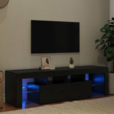 Szafka pod TV z oświetleniem LED, czarny dąb, 140x36,5x40 cm