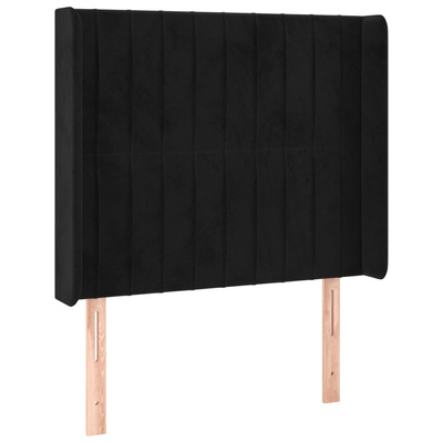 vidaXL Łóżko kontynentalne z materacem i LED, czarny aksamit 100x200cm