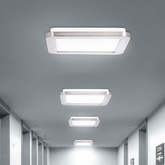 Plafon do łazienki NEXIT minimalistyczny – srebrny satynowy 22,5 cm – plafon z funkcją ściemniania LED 3000K 12W IP44 