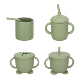 Naczynia silikonowe dla dzieci krab zestaw 19 elementów zielony