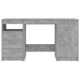 vidaXL Biurko, szarość betonu, 140x50x76 cm, materiał drewnopochodny
