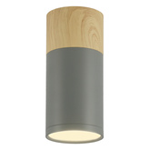 Lampa sufitowa tuba szara drewniana okrągła GU10 Candellux 2284279