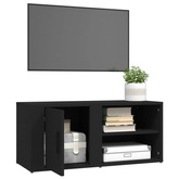 vidaXL Szafka pod TV, czarna, 80x31,5x36 cm, materiał drewnopochodny