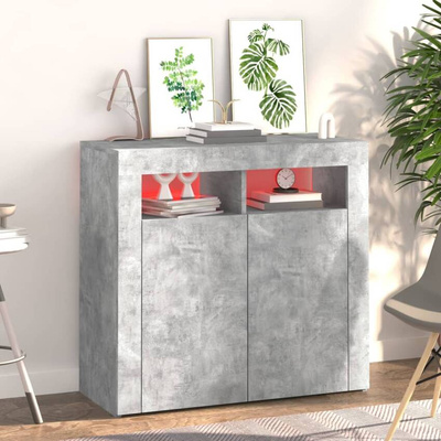 vidaXL Szafka z oświetleniem LED, szarość betonu, 80 x 35 x 75 cm