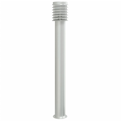Lampy ogrodowe na słupku, 3 szt., srebrne, 110 cm, stal