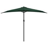 Półparasol balkonowy na słupku z aluminium, 300x155 cm, zielony