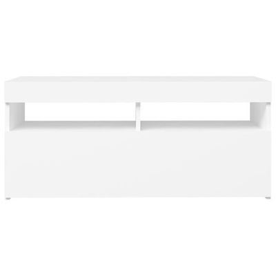 vidaXL Szafka pod TV z oświetleniem LED, biała, 90x35x40 cm