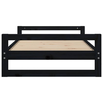 Legowisko dla psa, czarne, 95,5x65,5x28 cm, lite drewno sosnowe vidaXL